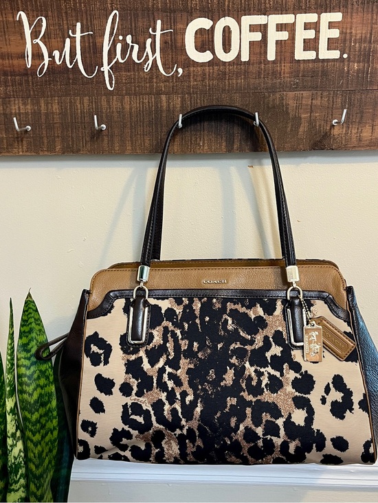 Coach Handbags - Authentic Coach Leopard Print Tote in Tan and Black